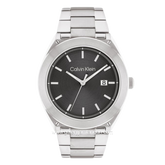 CALVIN KLEIN 25200196 Silver Dial Dark Gray Stainless Steel Strap